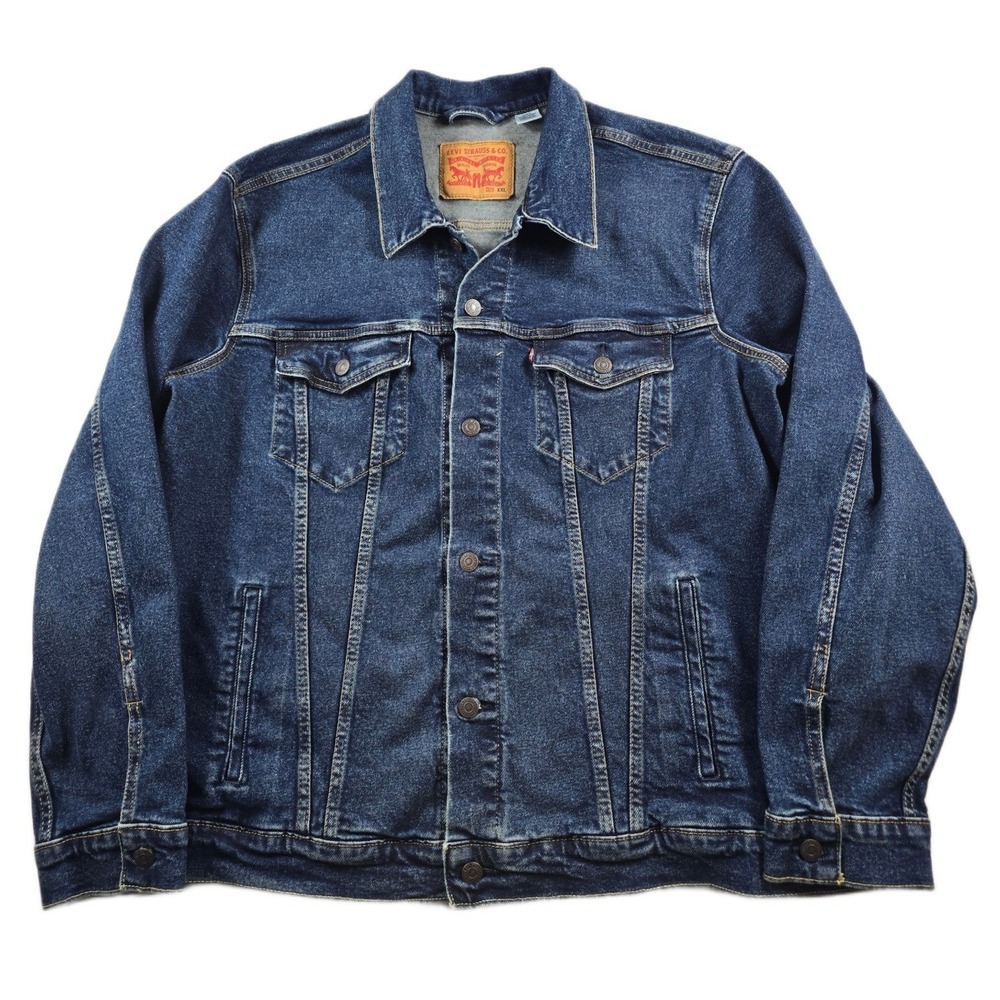 Levi's Denim Trucker Jacket Mens 2XL Blue Stretch Cotton Jean Type III